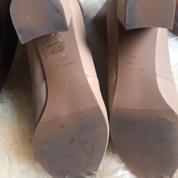 Stuart Weitzman beige stretch leather booties - Picture 3 of 7